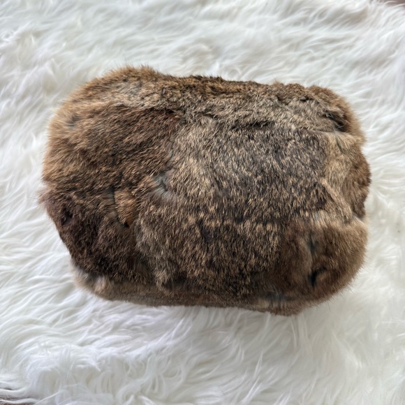 Vintage Fur Hand Muff 1900s Mink Hand Warmer Pocket Brown Edwardian Era Antique - Picture 4 of 9